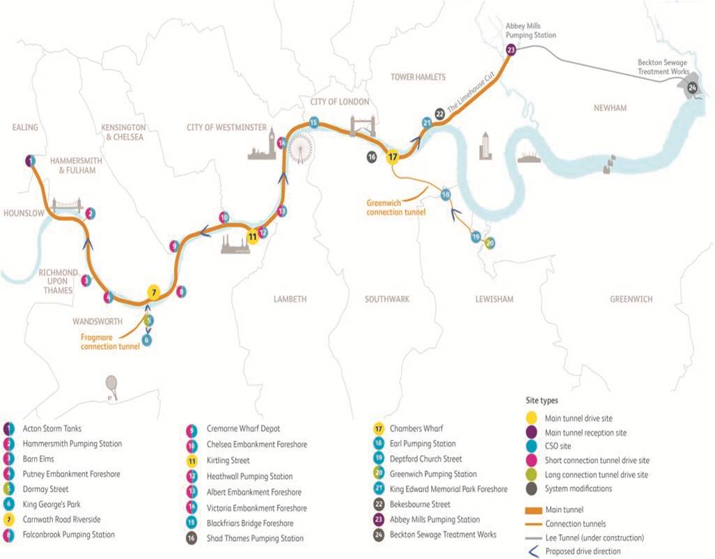  Thames Tideway Tunnel - mapa